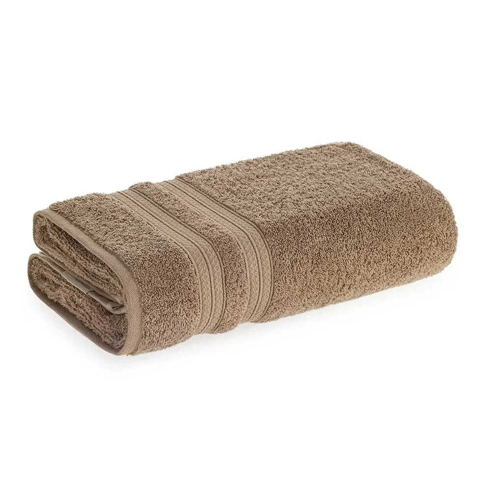 Toalha de Rosto Fio Penteado 100% Algodão Unika Taupe