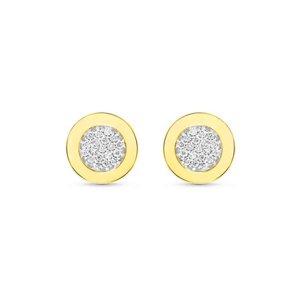 Brinco V Love em Ouro Amarelo 18k com Diamantes\n — imagem 1