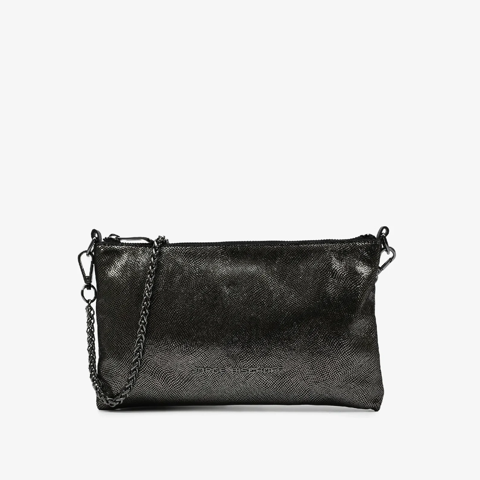 Bolsa Hobo Metal Grafite Couro — imagem 1