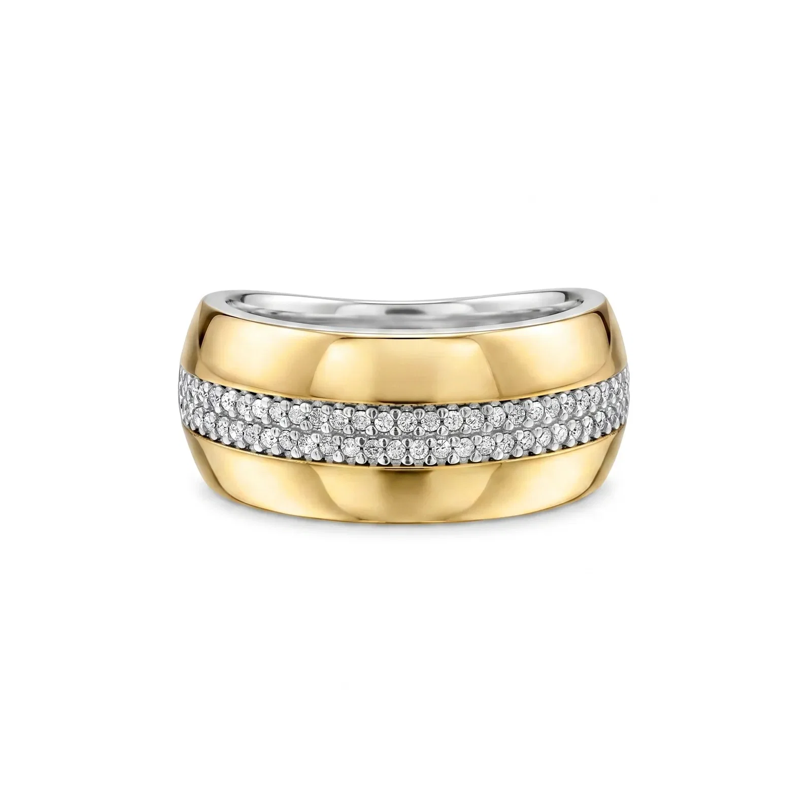 Anel Tulum em Prata 925 e Ouro Amarelo 18k com Diamantes — imagem 1