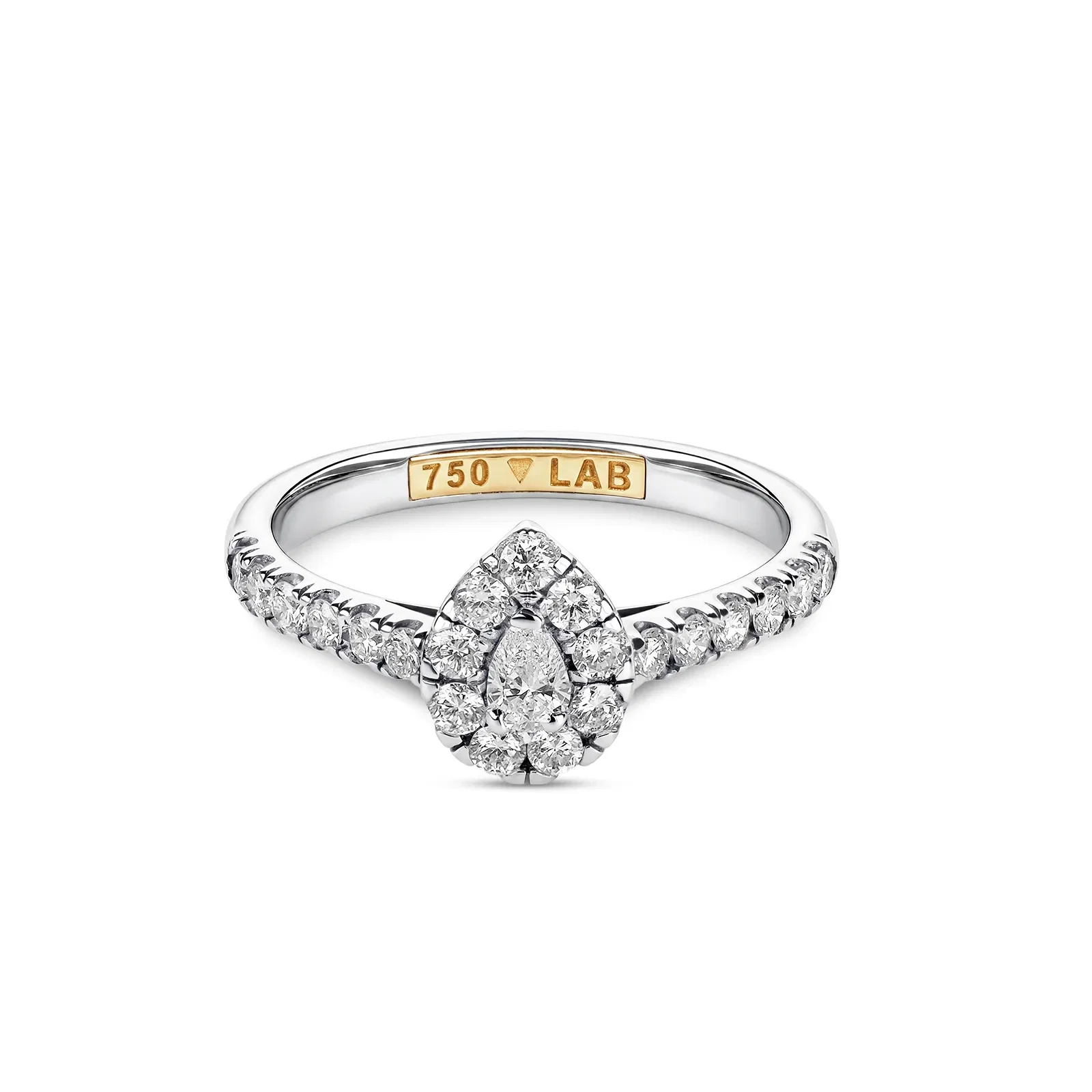 Anel Solitário Cielo em Ouro Branco 18K com 0,52ct de Diamante de Labotatório