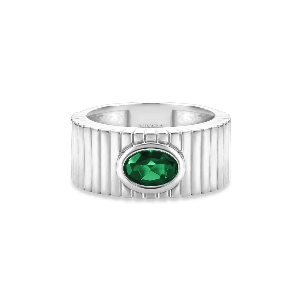 Anel Gomos Color em Prata 925 com Turmalina Verde — imagem 1