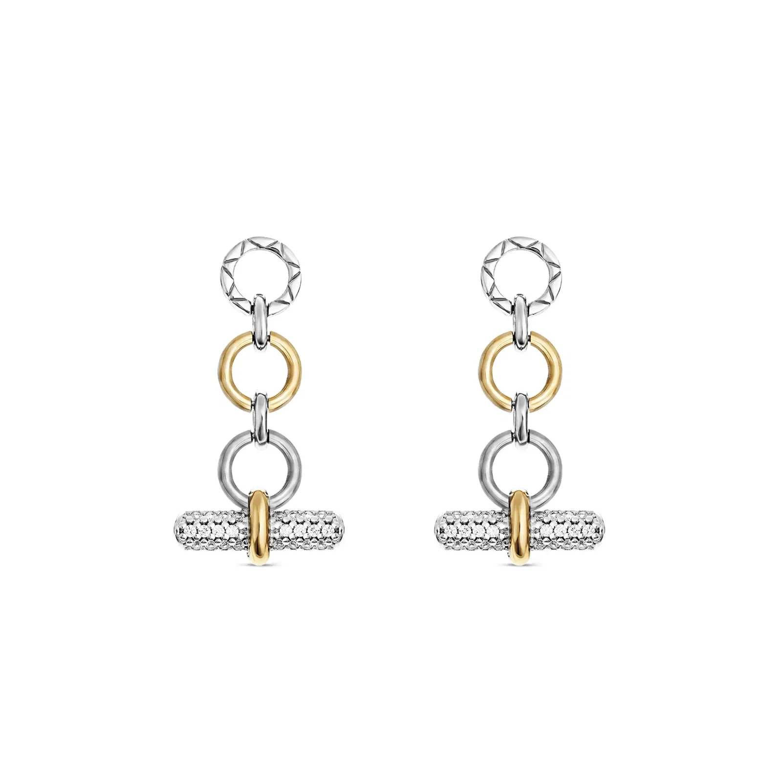 Brinco Orbis em Prata 925 e Ouro Amarelo 18k com Safira Incolor — imagem 1