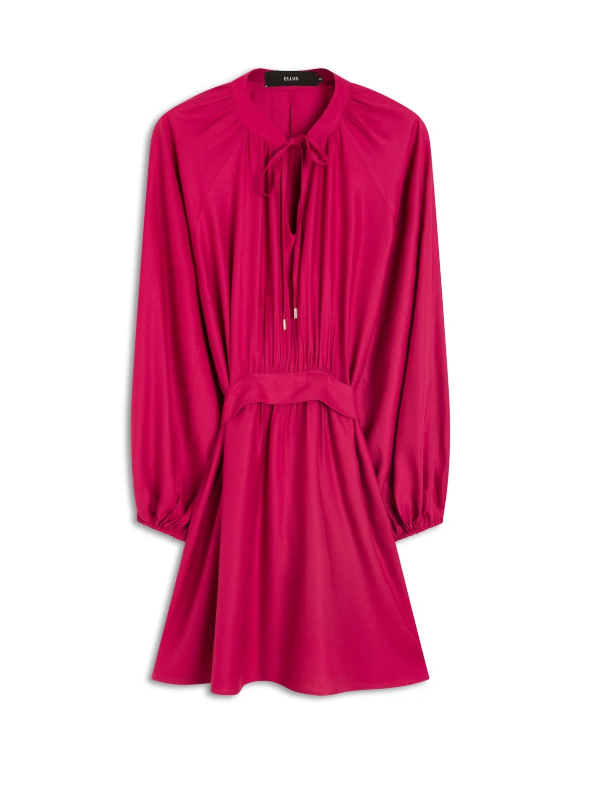 Vestido Viscose Twill Tie Belt Magenta