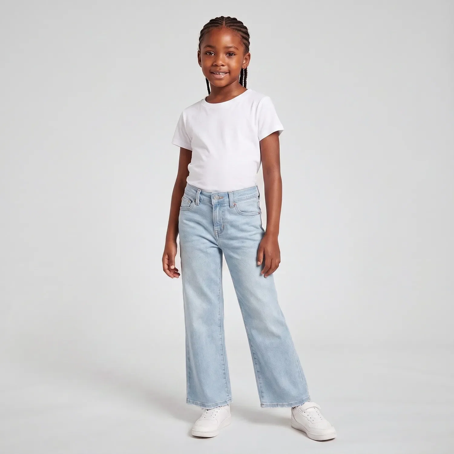 Calça Jeans Levi's® Infantil Wide Leg Lavagem Clara