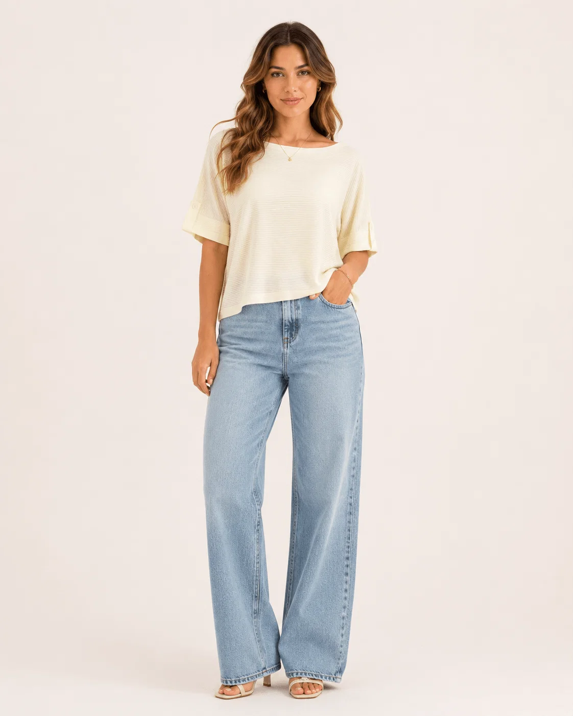 Blusa Ampla Decote Canoa - Amarelo