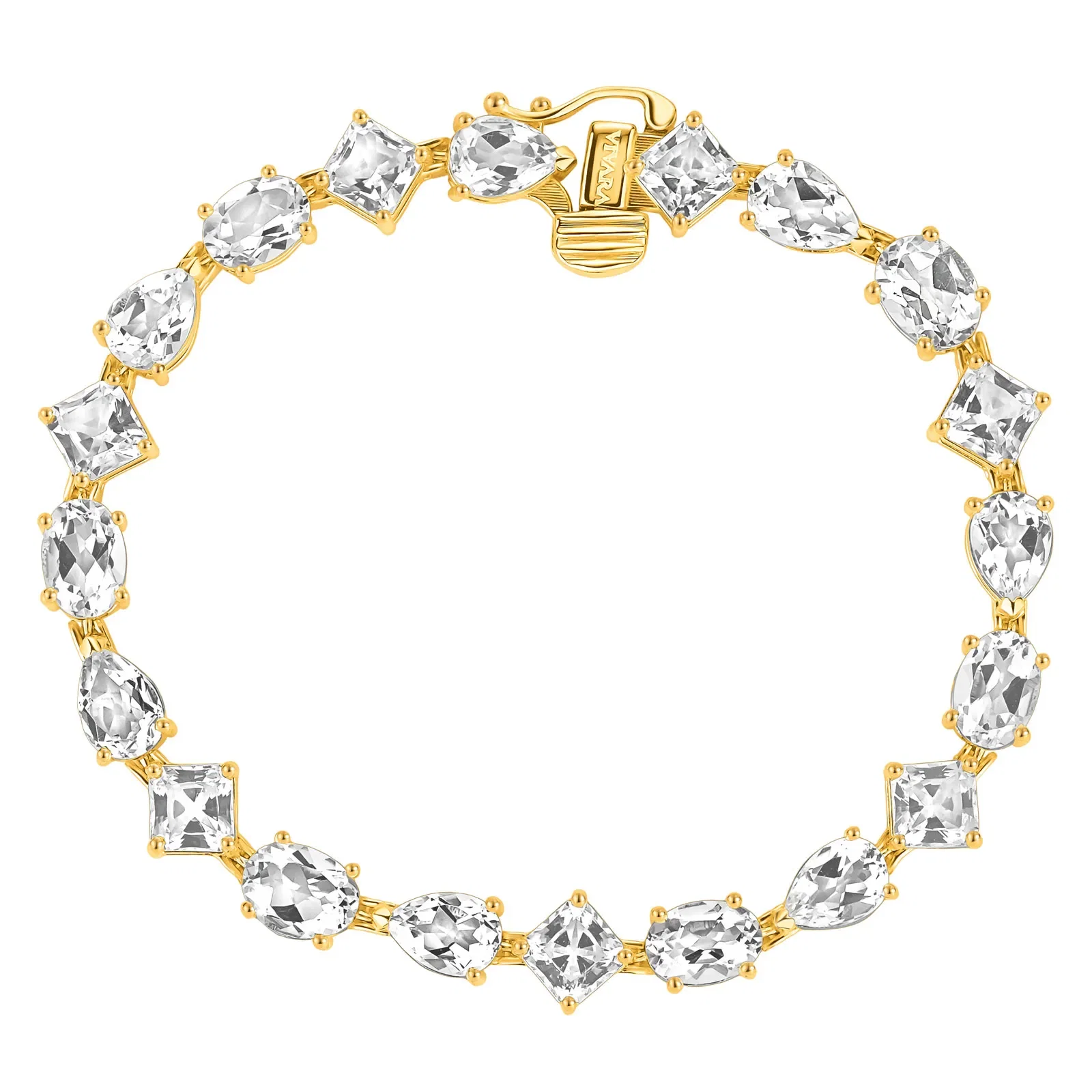 Pulseira Florence em Ouro Amarelo 18k com Cristais Naturais — imagem 1