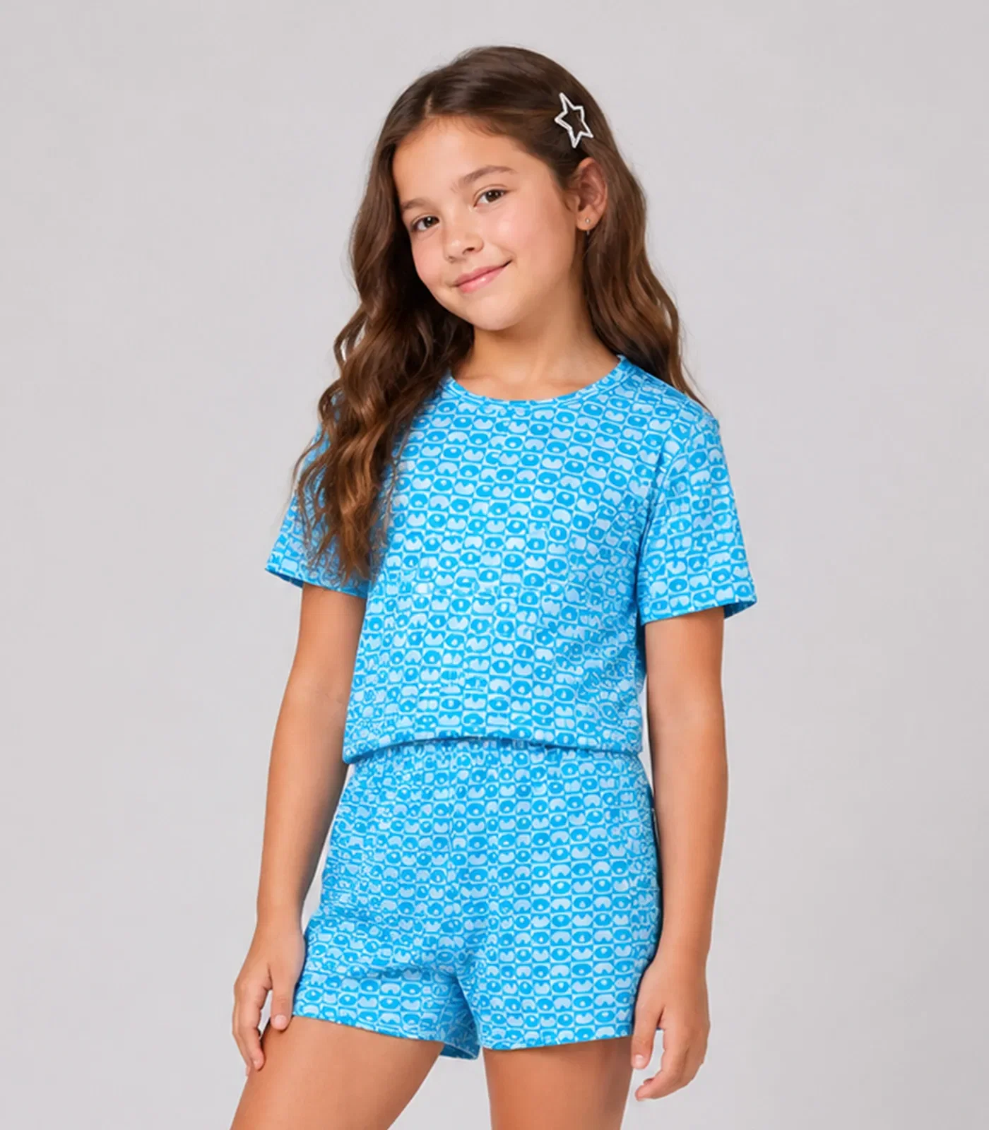 Conjunto Menino Infantil Blusa Com Short Select Azul