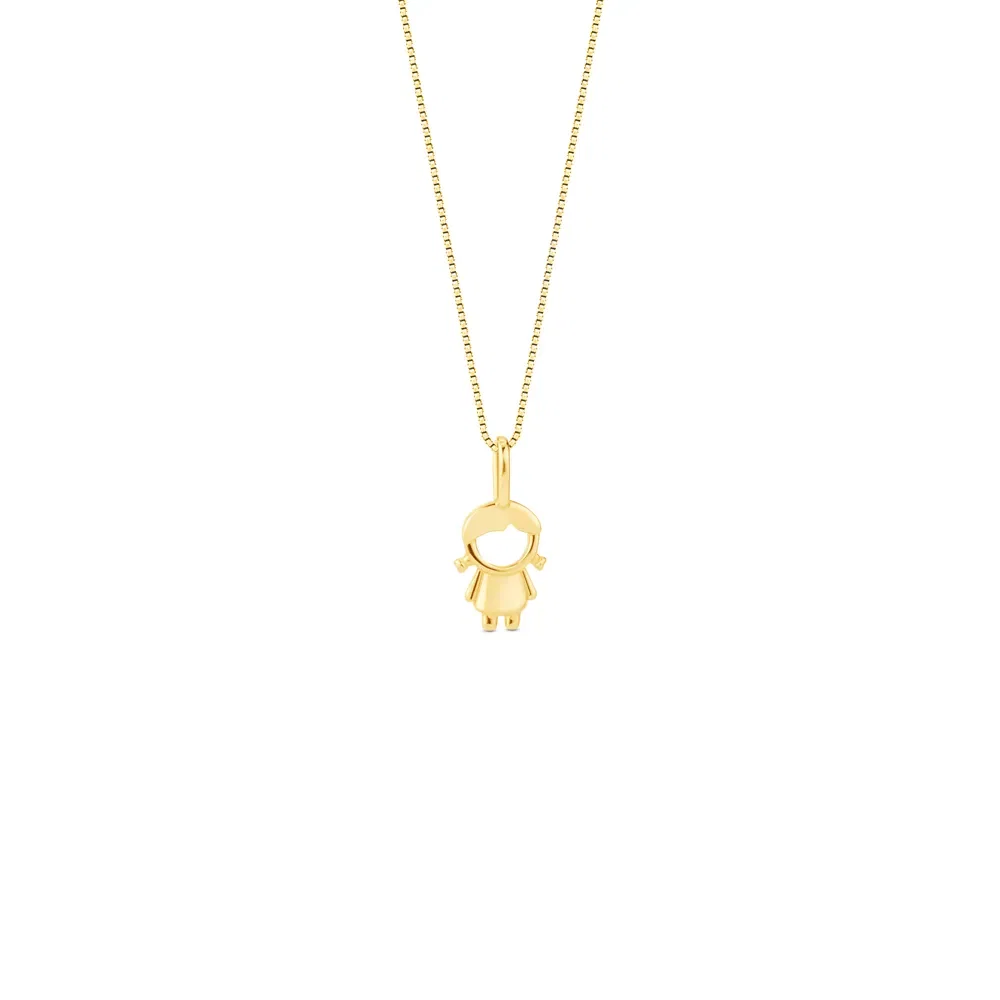 Pingente Menina em Ouro Amarelo 18k, 10mm — imagem 1