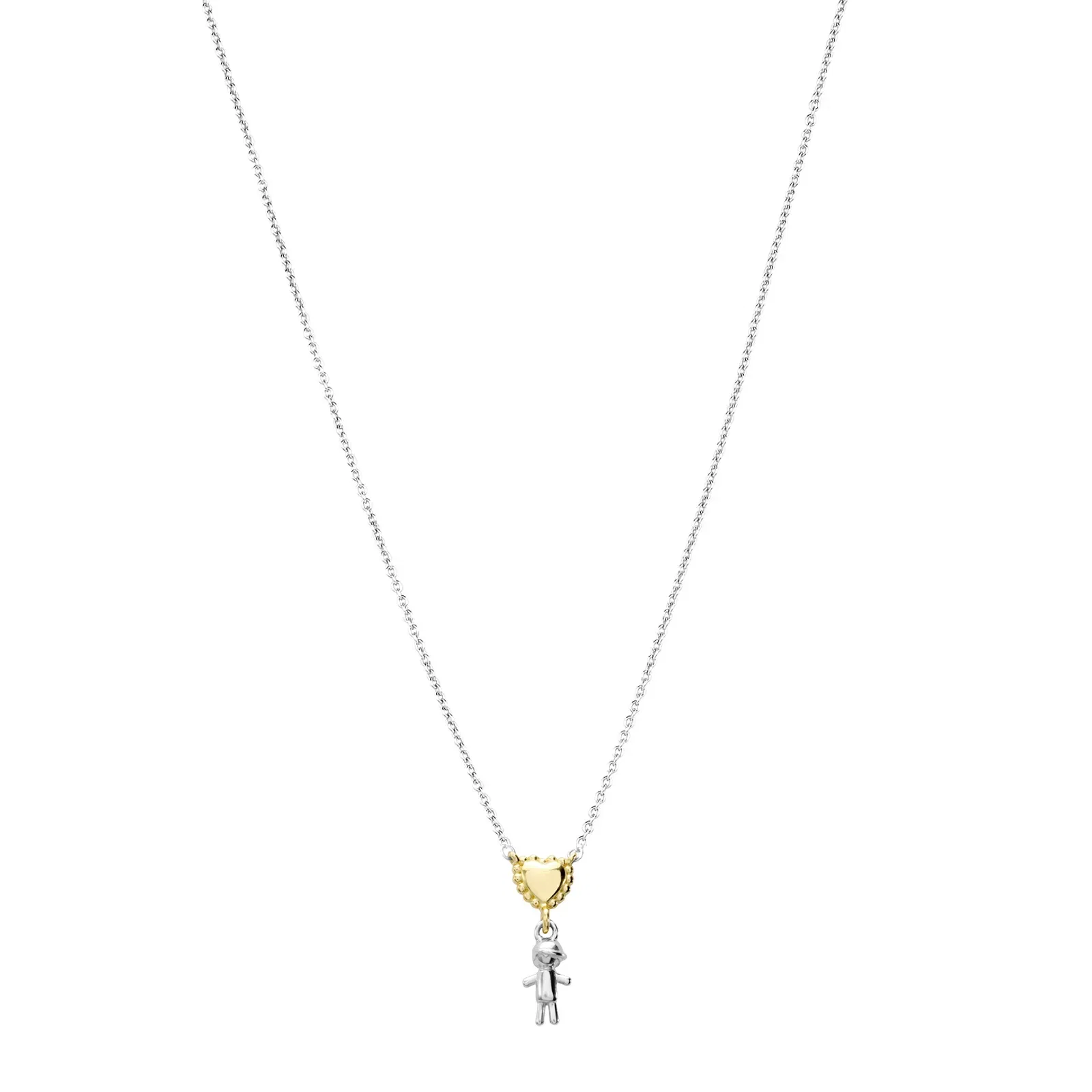 Colar Life Mama Menina em Prata 925 com Banho de Ouro Amarelo 18k, 45cm — imagem 1
