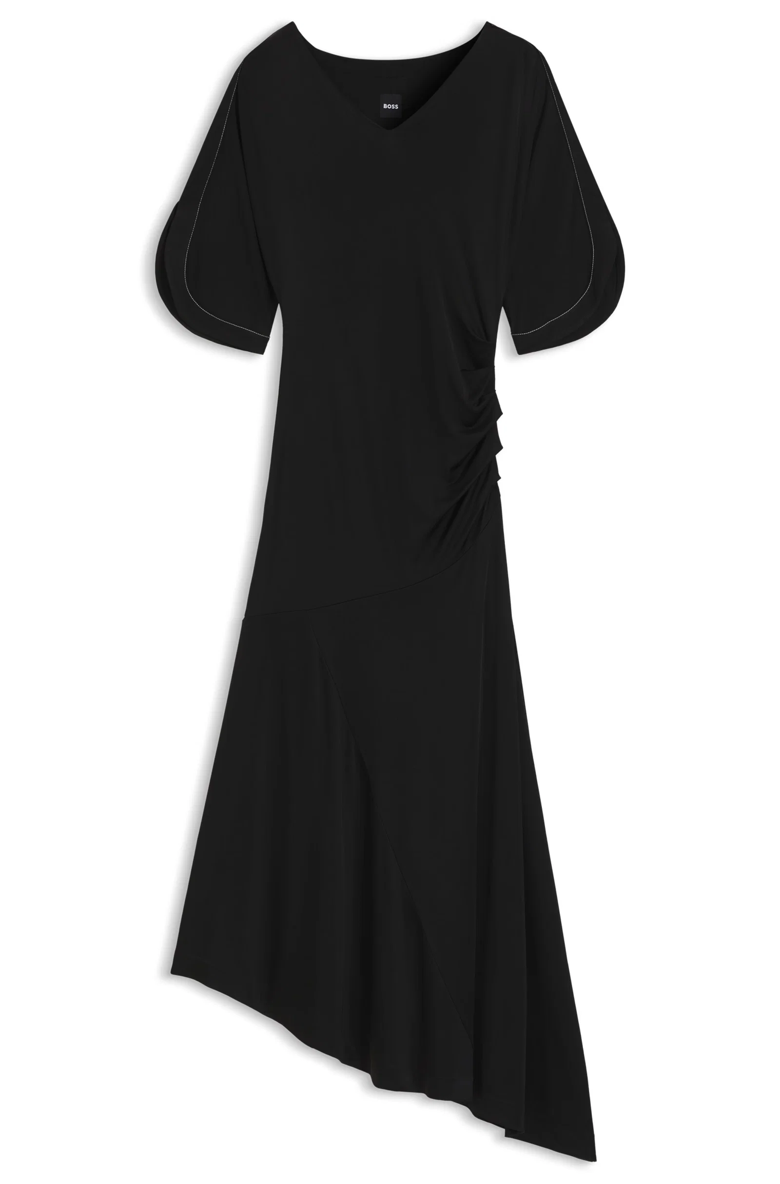 Vestido Em Jersey Com Mangas Com Fenda