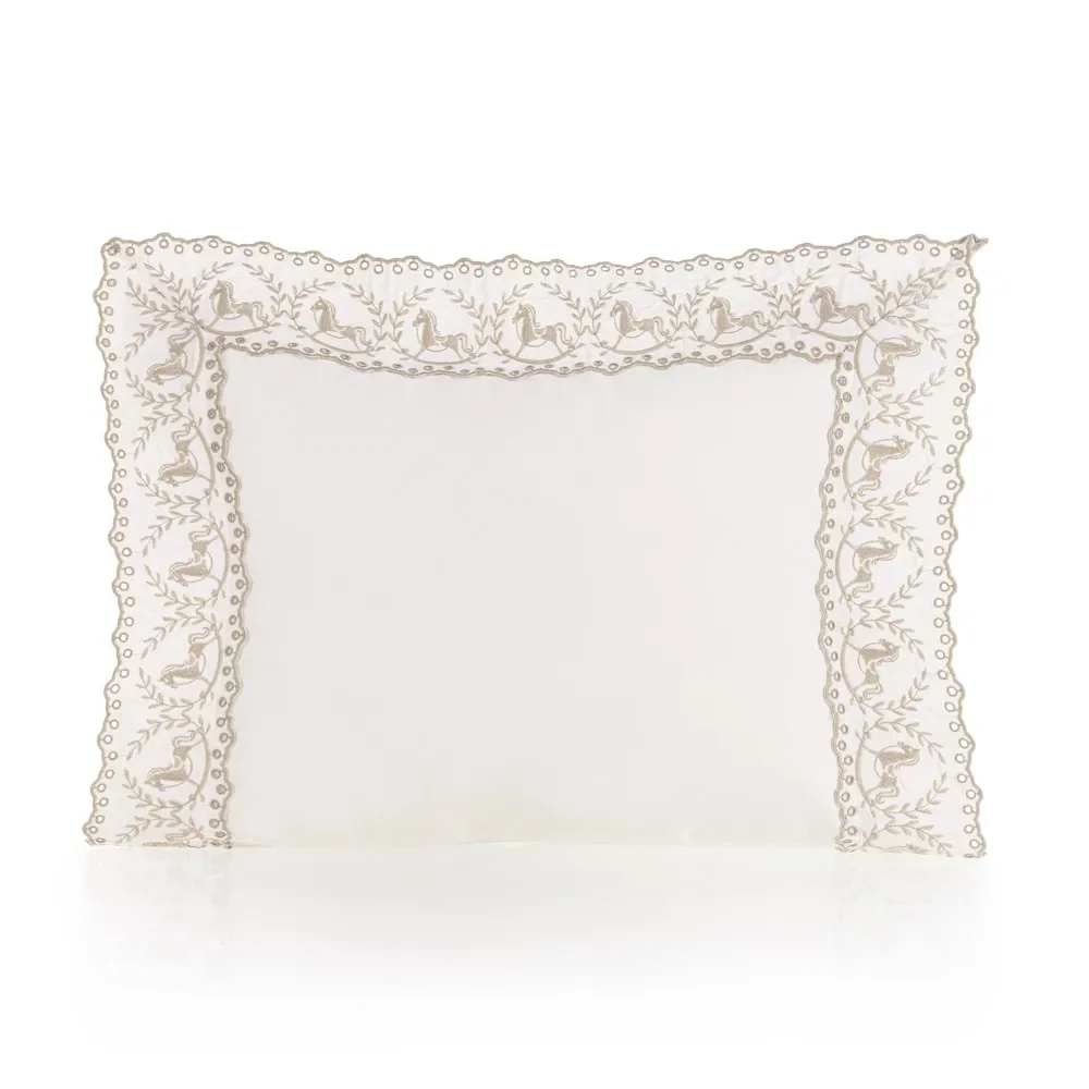 Fronha Avulsa Baby 300 Fios Cetim Ponny Branco / Nocciola