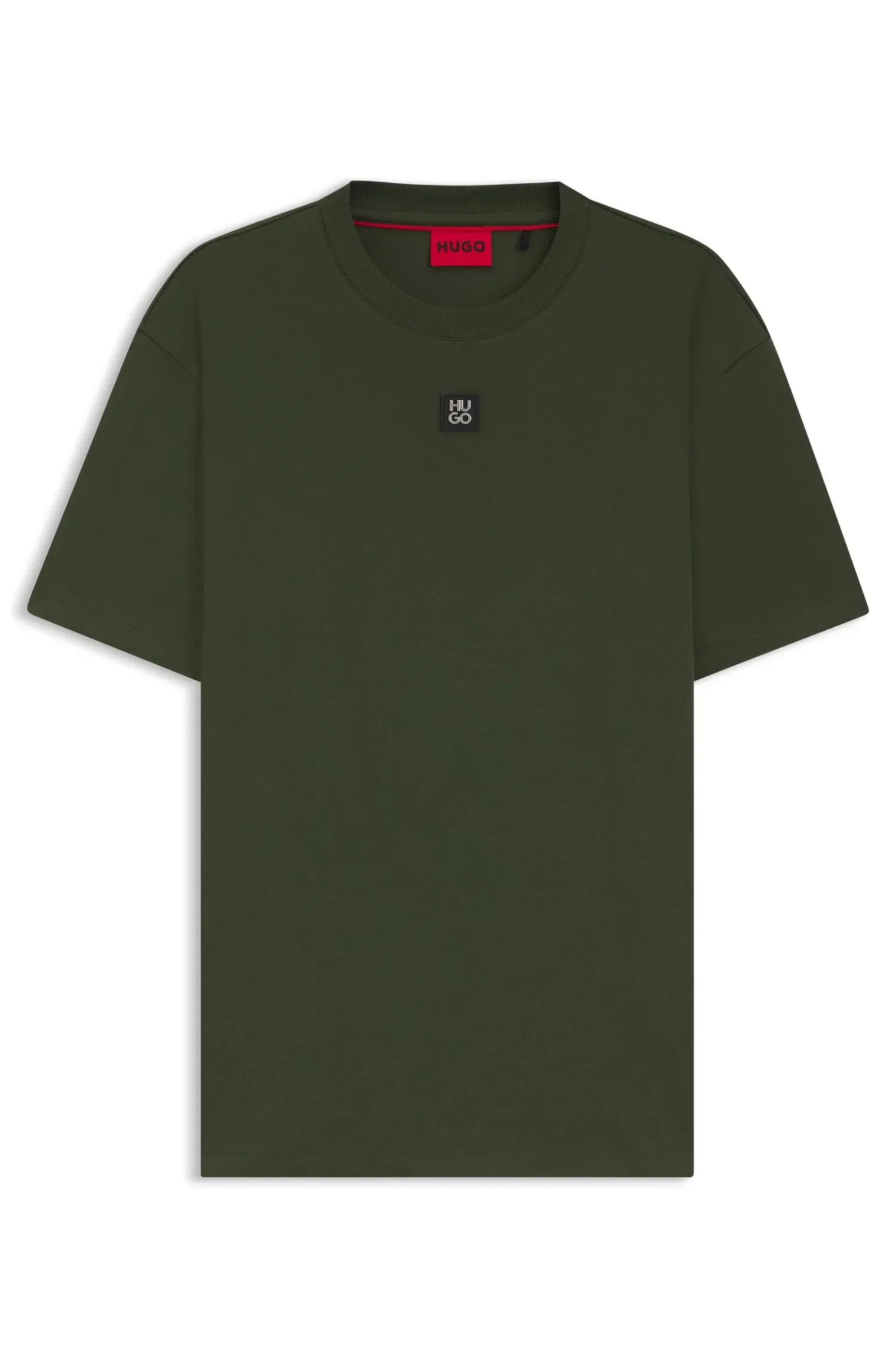 Camiseta Regular Fit De Algodão Entrelaçado Com Logo