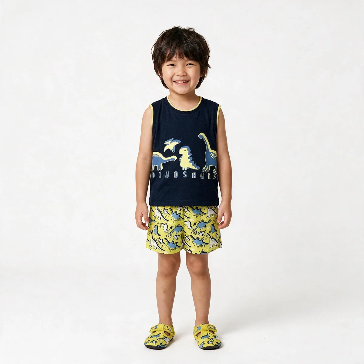 Camiseta Regata Toddler Dinossaurs Meia Malha Tip Top