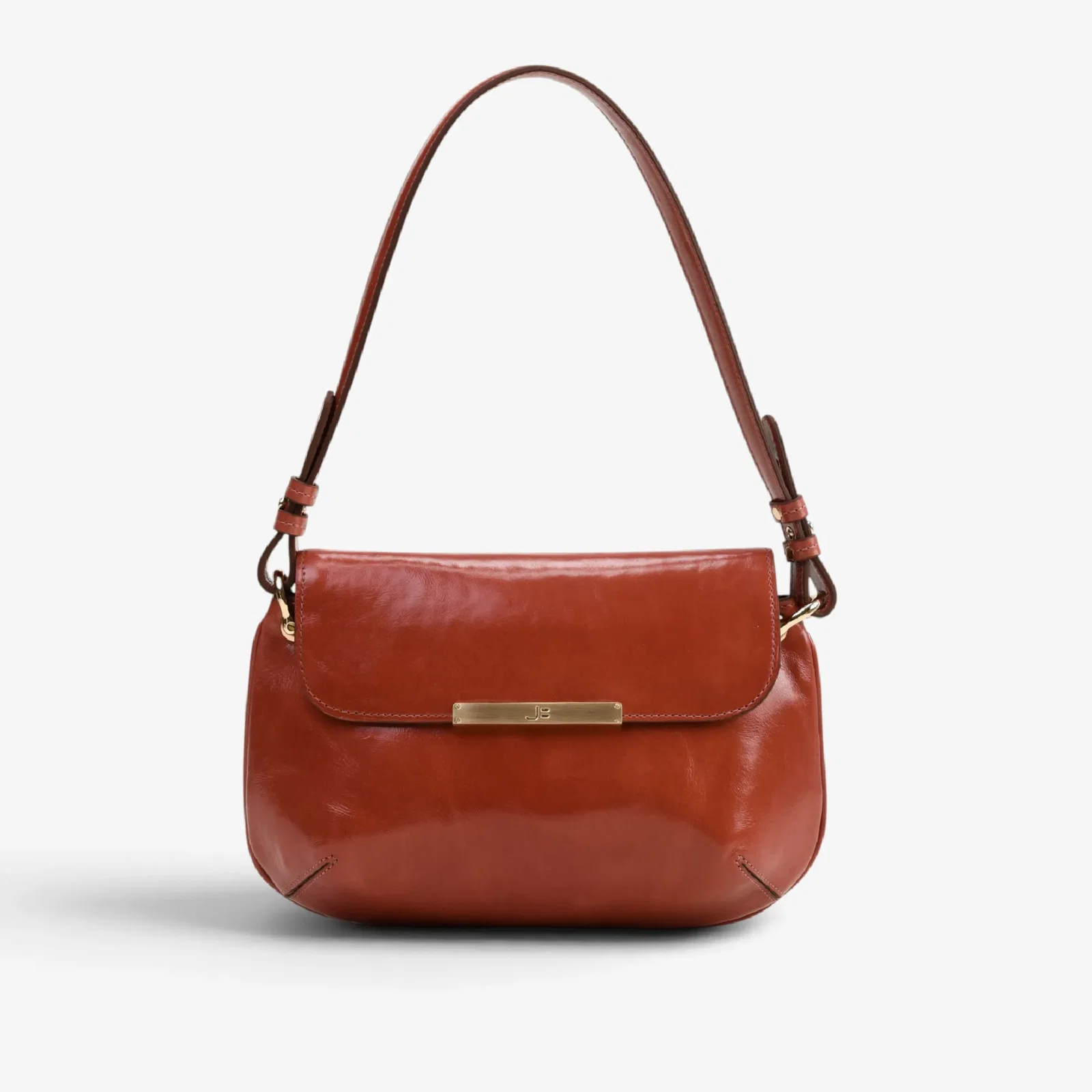 Bolsa De Ombro Caramelo Argila Couro Caseinado