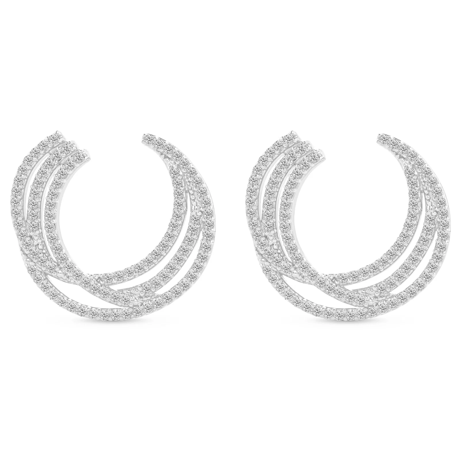 Brinco Life Maxi em Prata 925 com Pedras Incolores — imagem 1