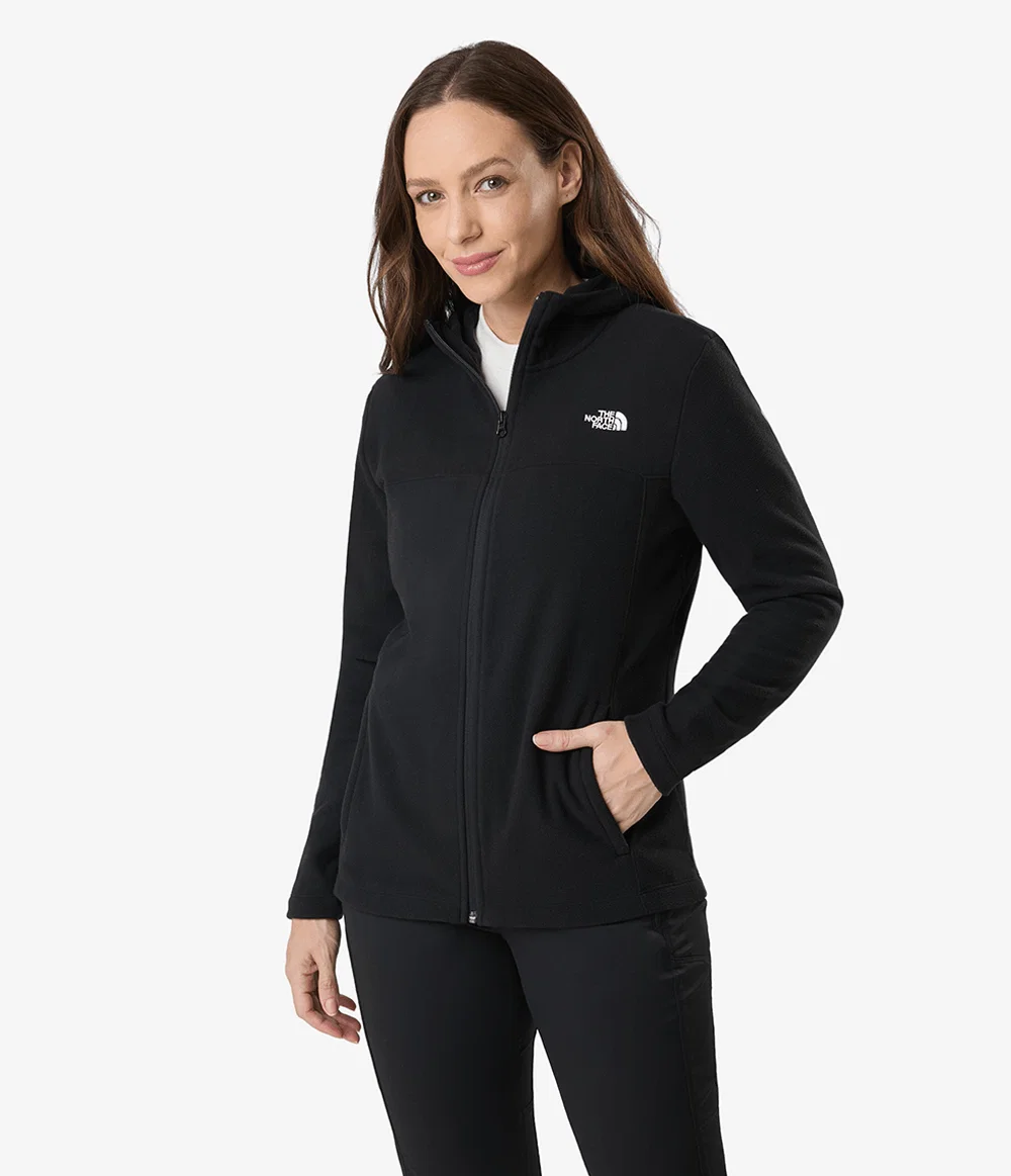 Fleece Feminino Glacier Full Zip Com Capuz TNF Black