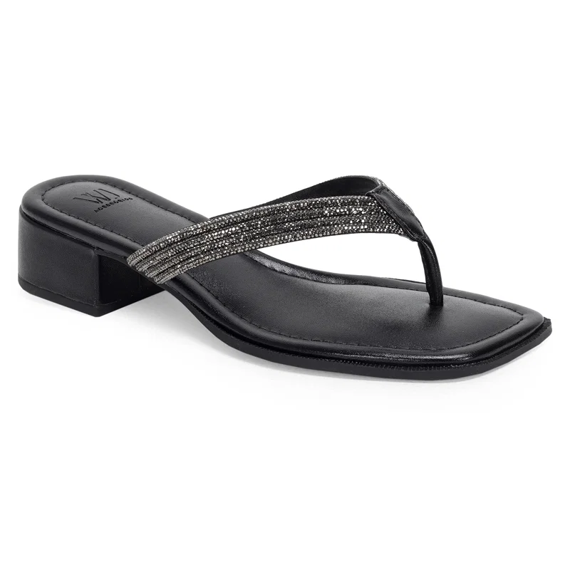 Tamanco Baixo Tiras Strass 3,5cm