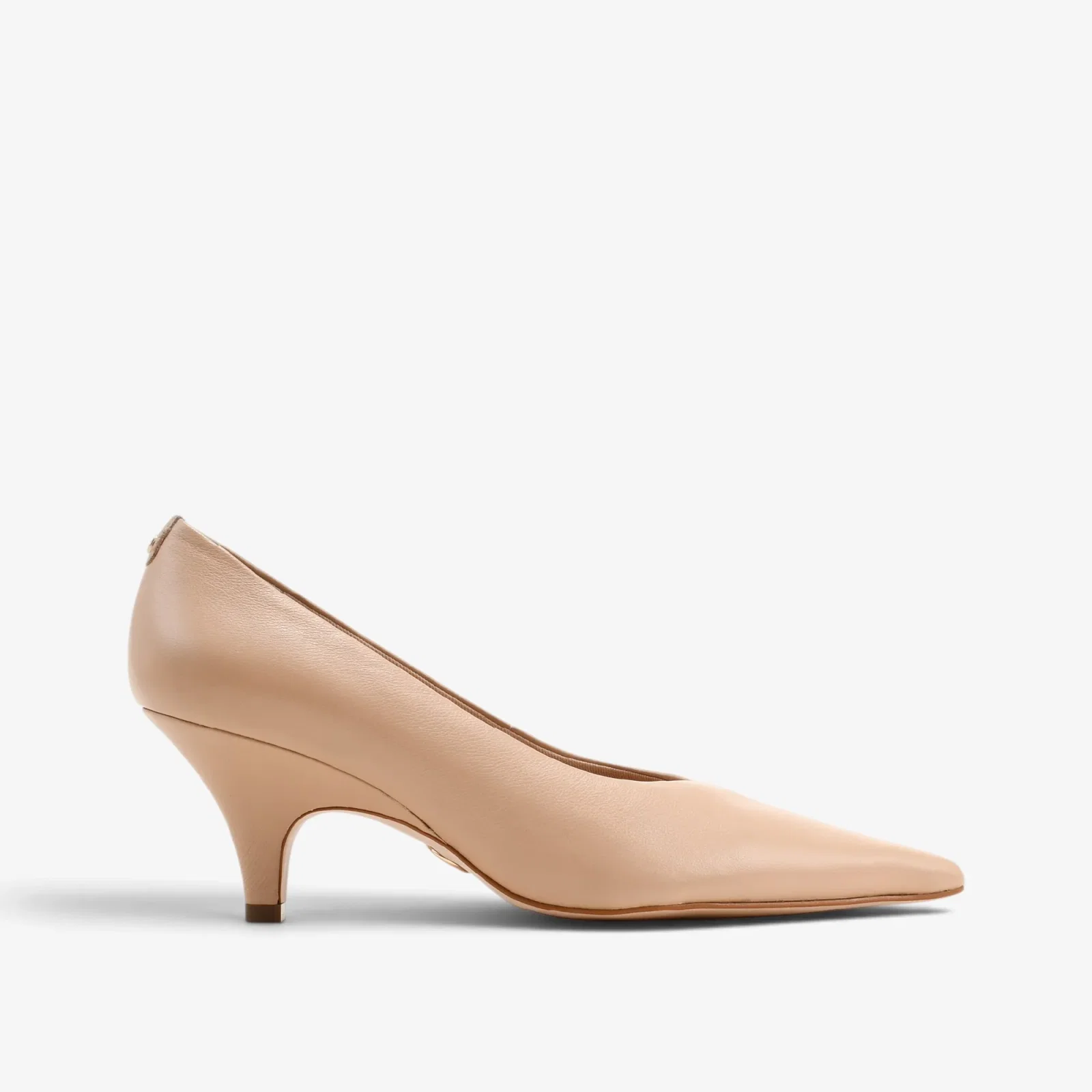 Scarpin Nude Areia Couro