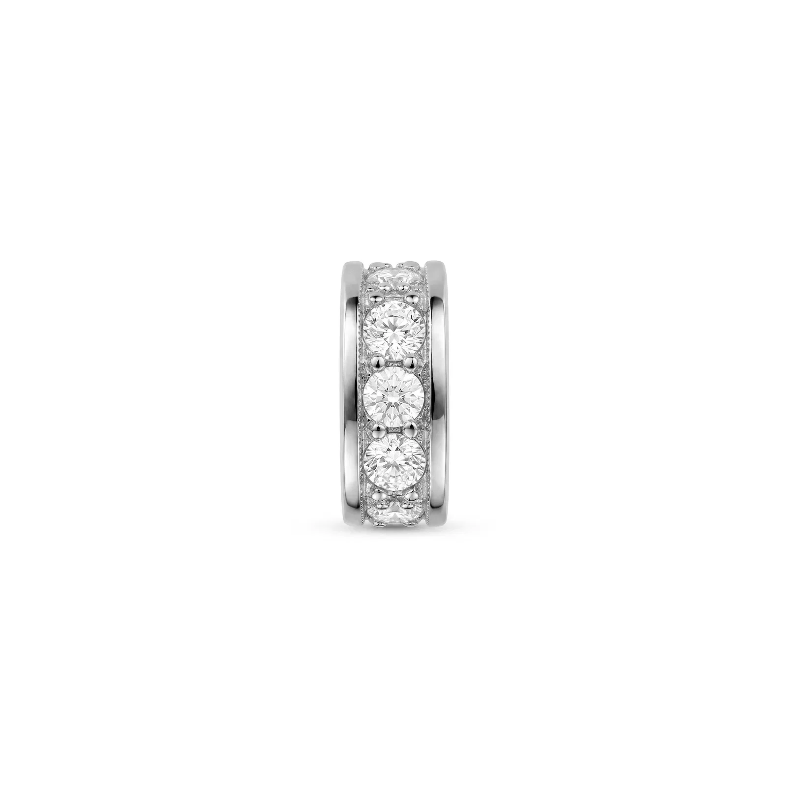 Pingente Square em Ouro Branco 18k com Diamantes, 8mm — imagem 1