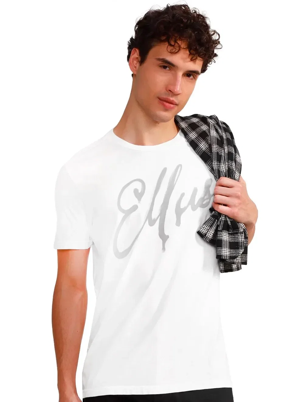 Camiseta Ellus Masculina Classic Manual Script Branca