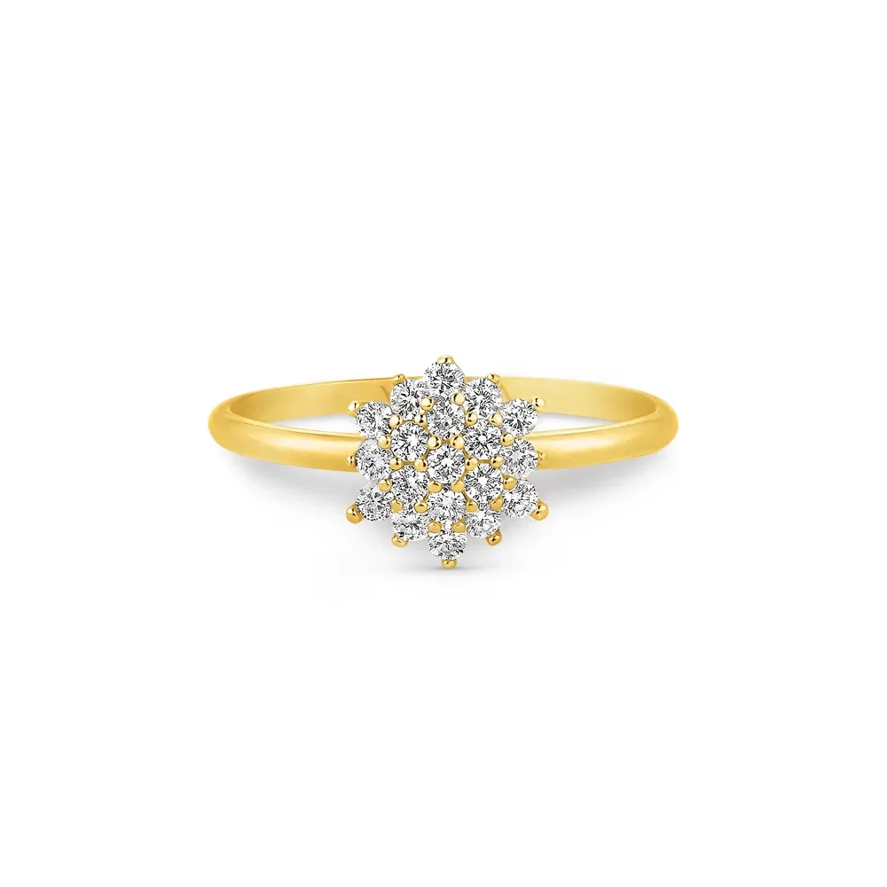 Anel Lyra em Ouro Amarelo 18k com Diamantes 0,32 ct — imagem 1