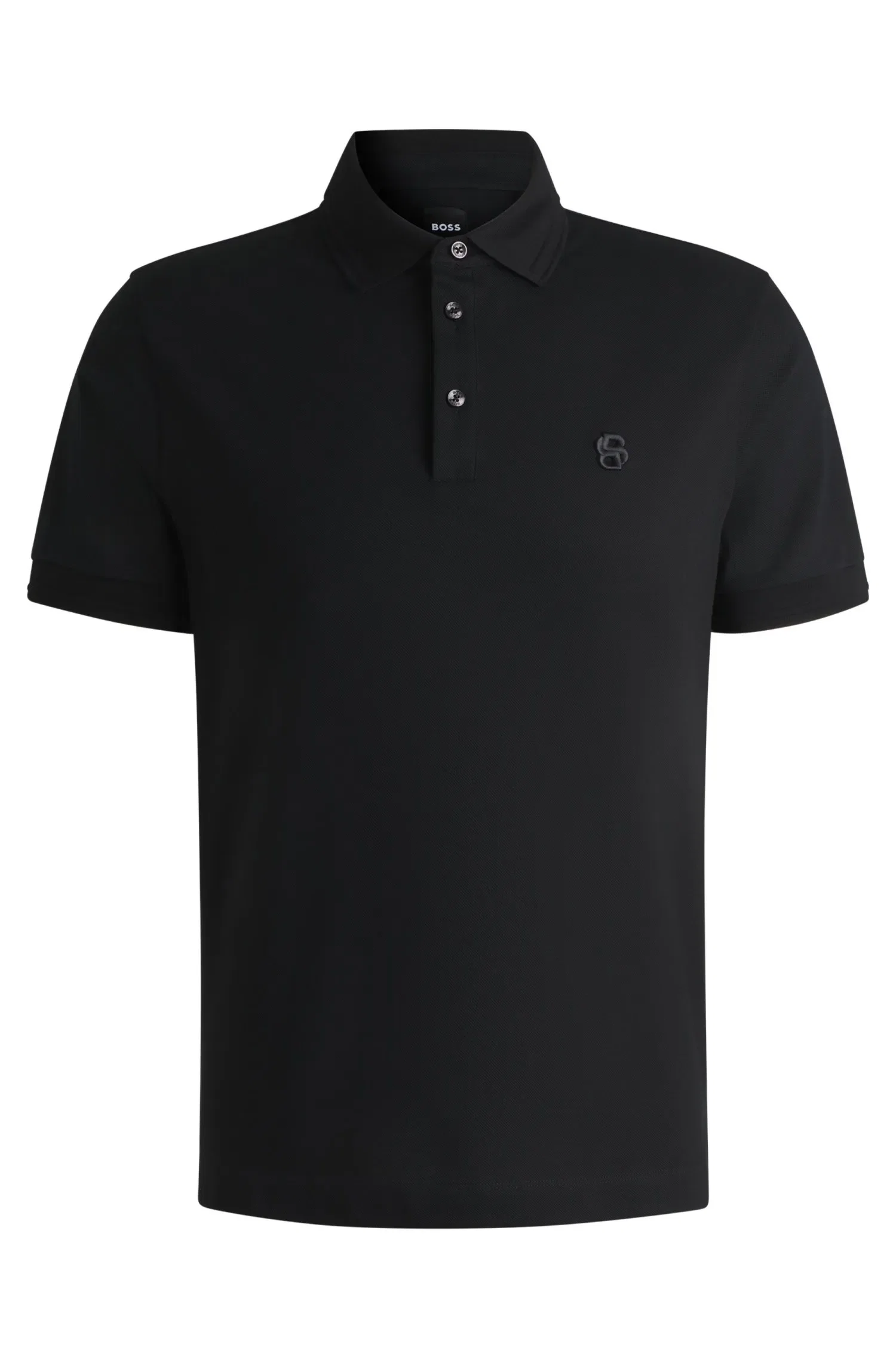Polo De Algodão Piqué Com Monograma Double B