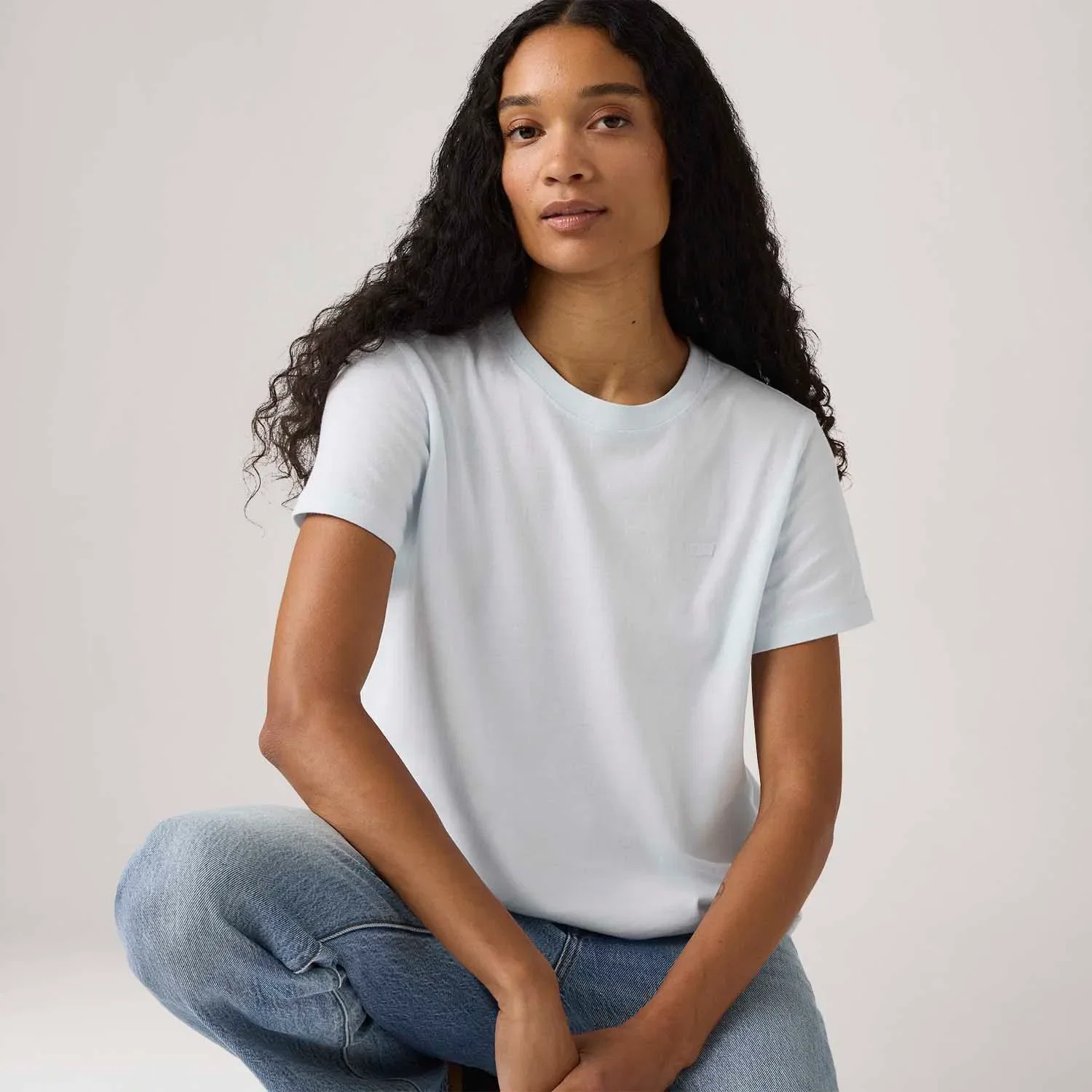 Camiseta Levi's® Favorite Cotton HM Azul Claro Manga Curta — imagem 1