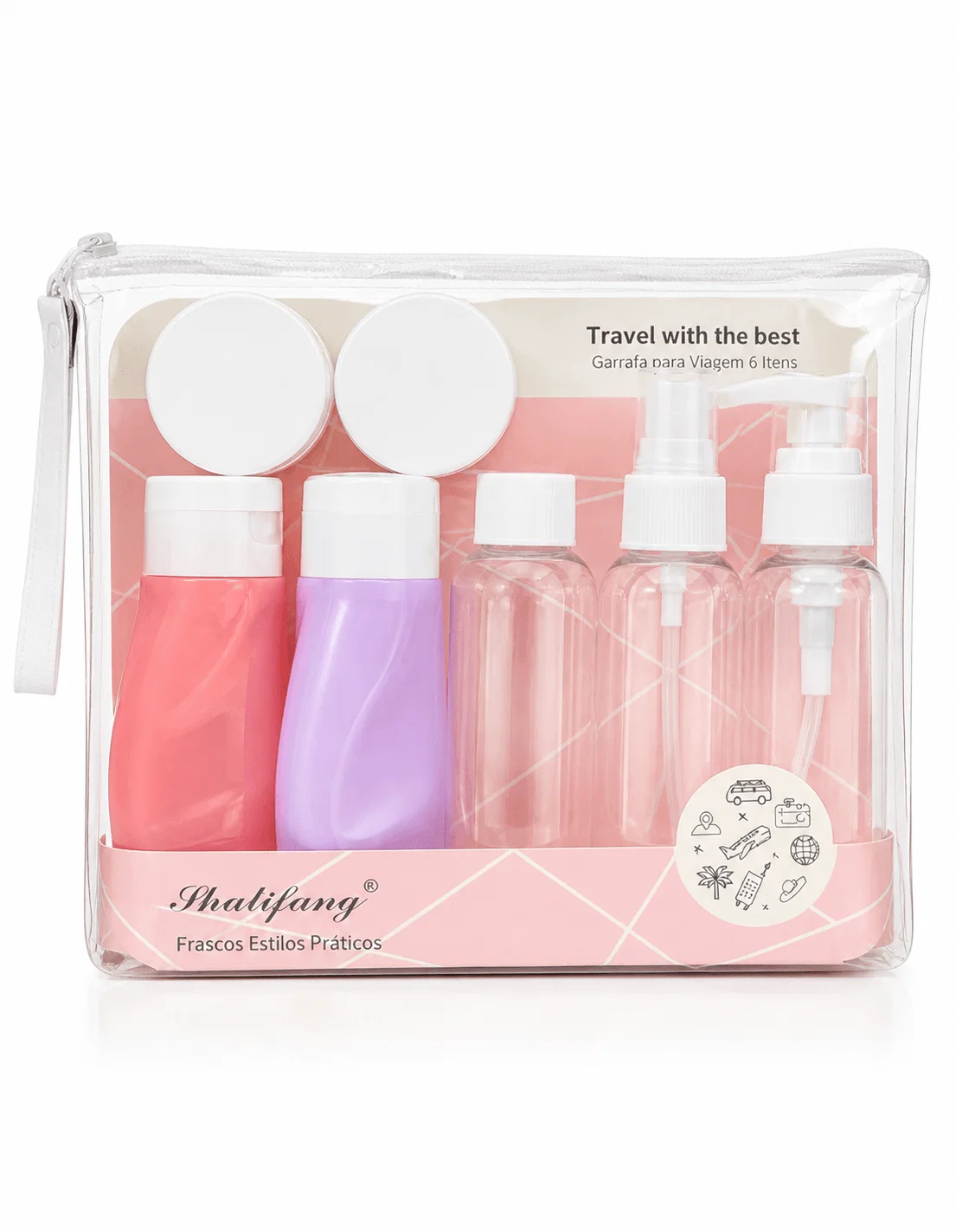 Kit Viagem Frasco 7 Peças - Diversos