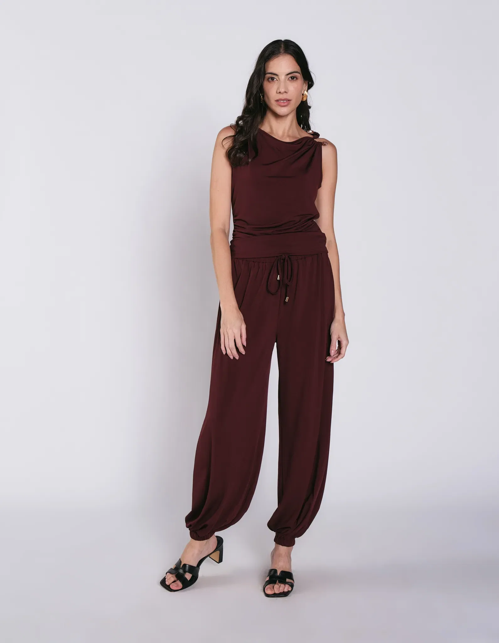 Calça Aladim Cós Amarração - Vinho