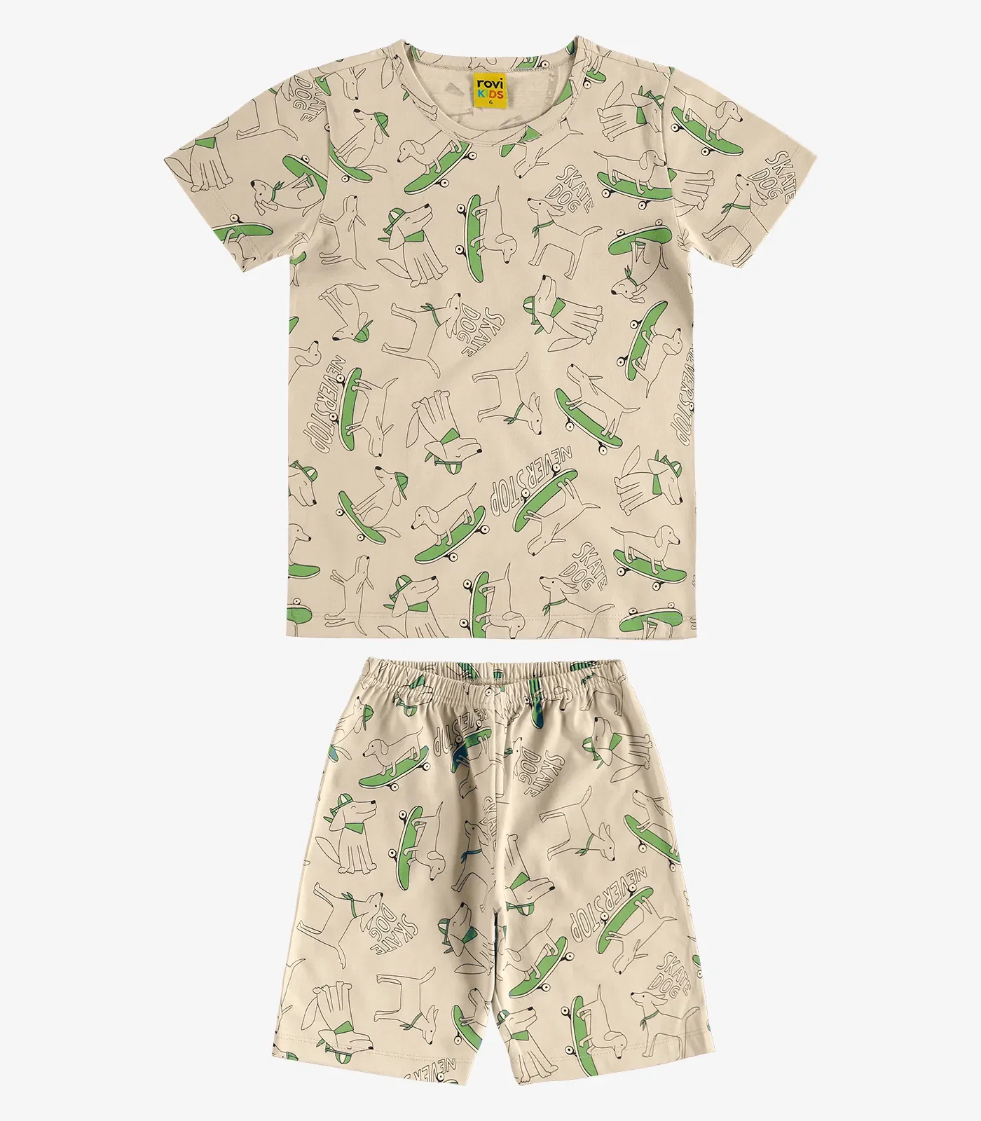 Pijama Meia Malha Rovi Kids Bege