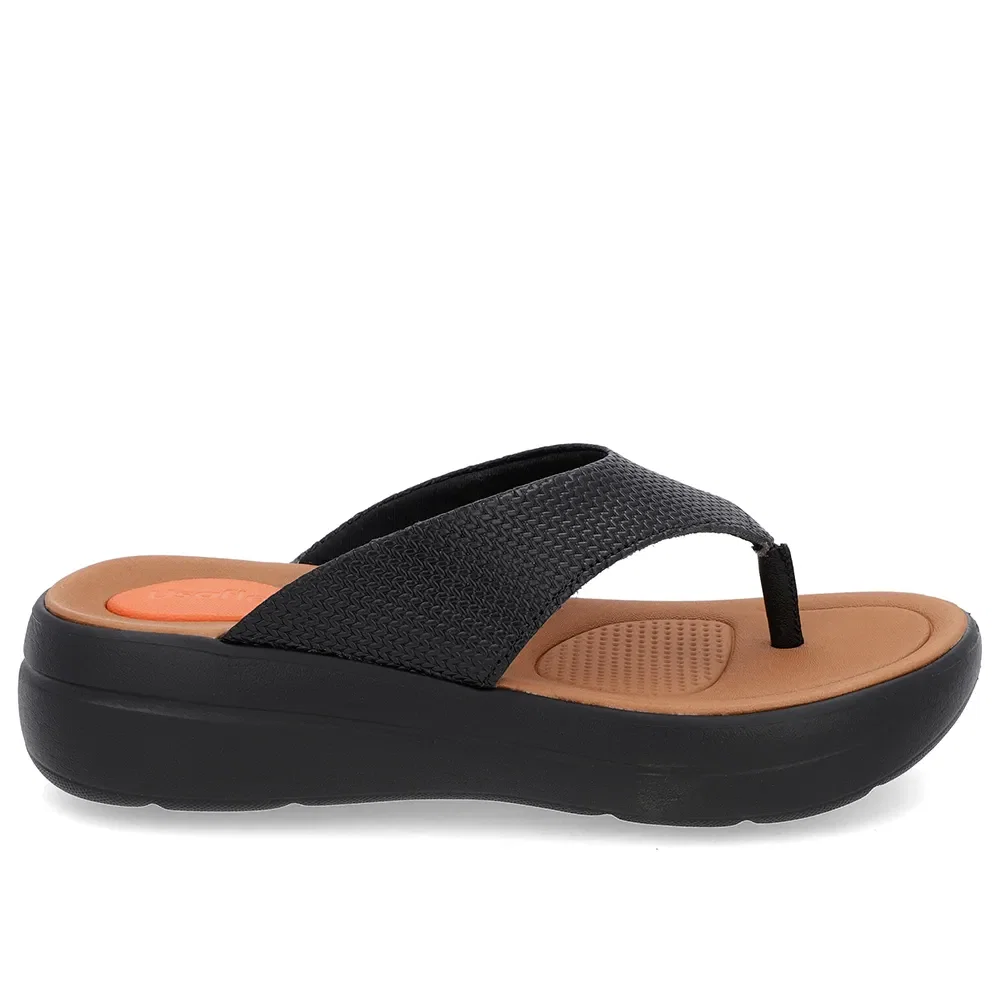 Chinelo Básico Couro Preto Liso