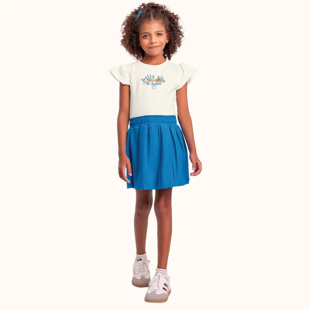 Short-saia em malha florence