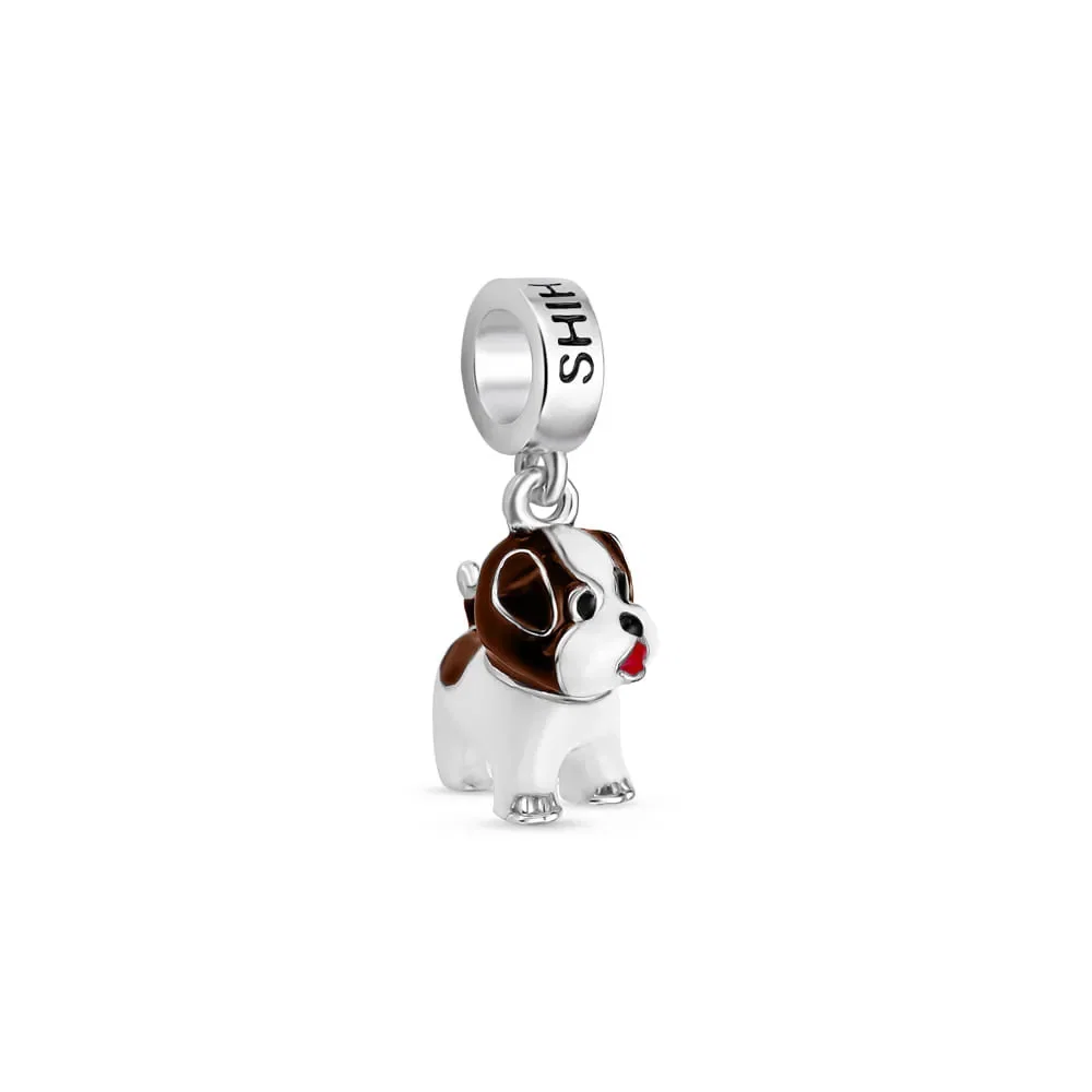 Pingente Life Animal Shih Tzu em Prata 925 com Esmalte — imagem 1