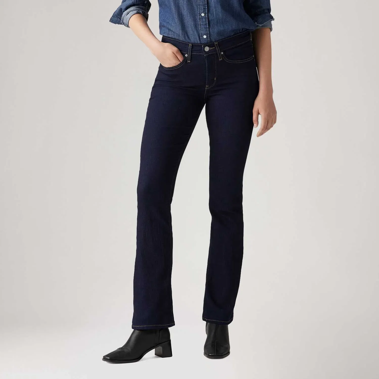 Calça Jeans Levi's® 315 Shaping Boot Lavagem Escura