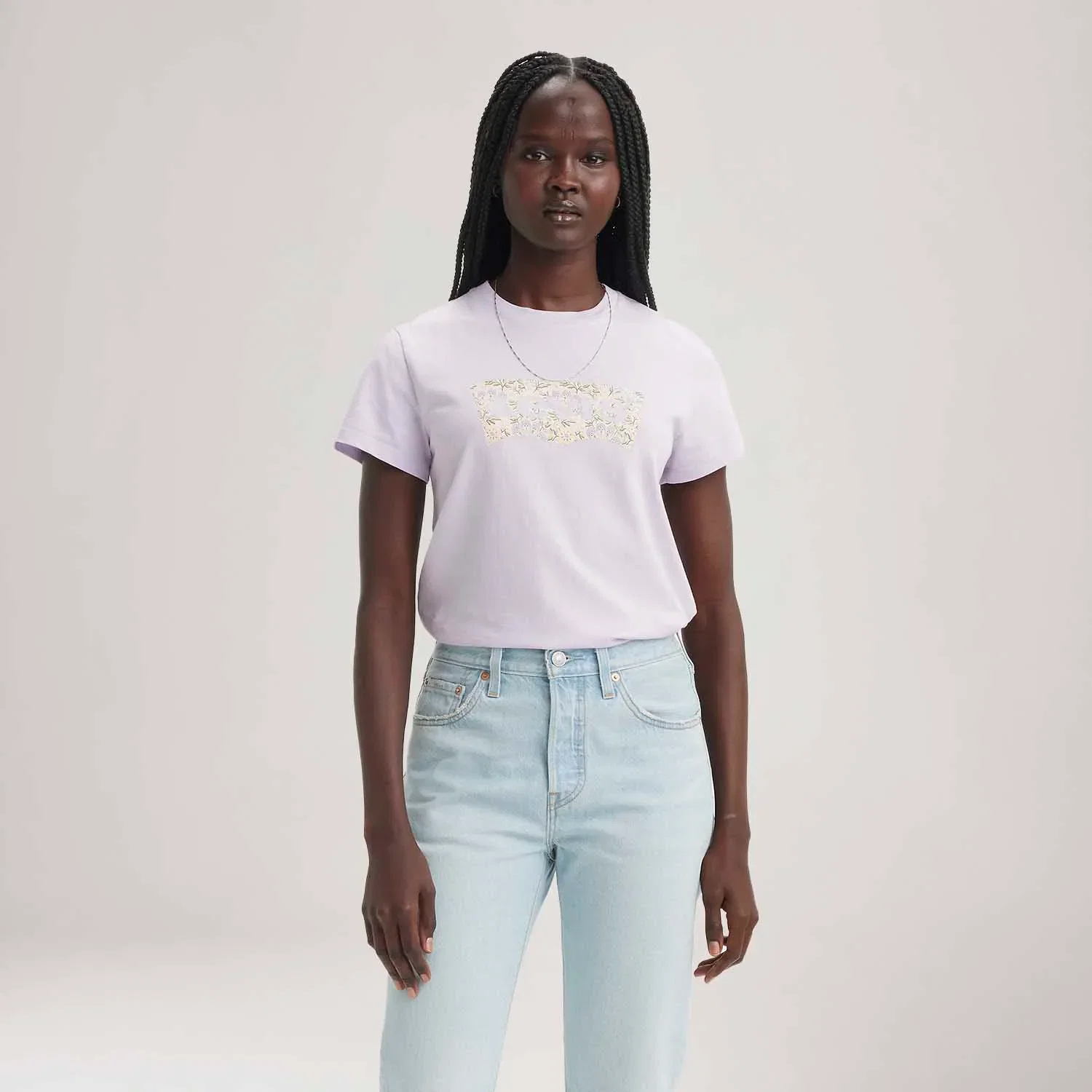 Camiseta Levi's® The Perfect Lilás Manga Curta — imagem 1