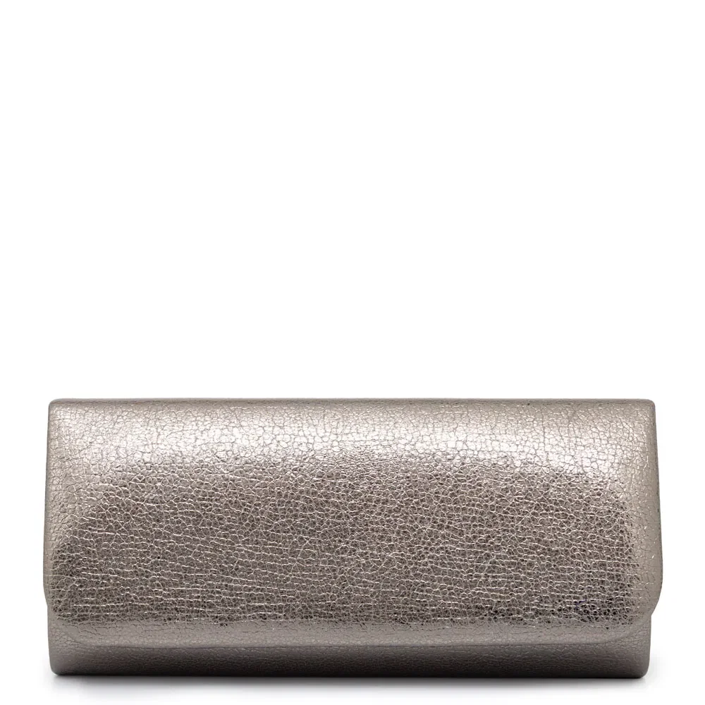 Clutch Metalizada Corrente Prata Velho