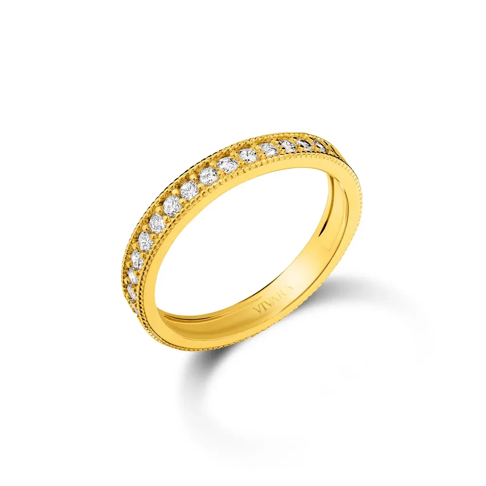 Meia Aliança Jazz em Ouro Amarelo 18k com Diamantes 0,34 ct — imagem 1