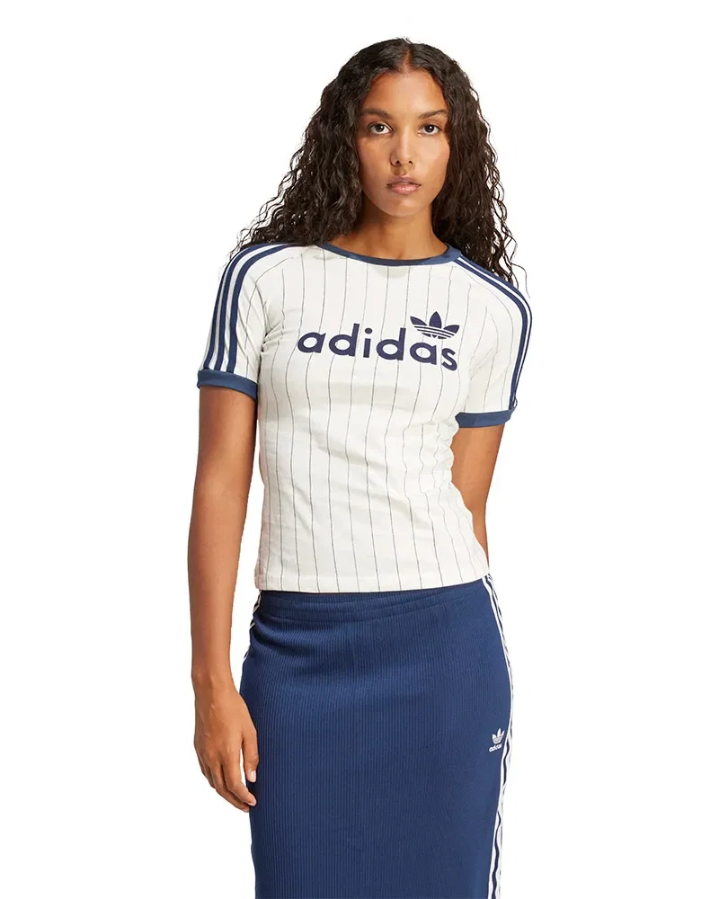 Camiseta Adidas Cali com estampa linear Feminina