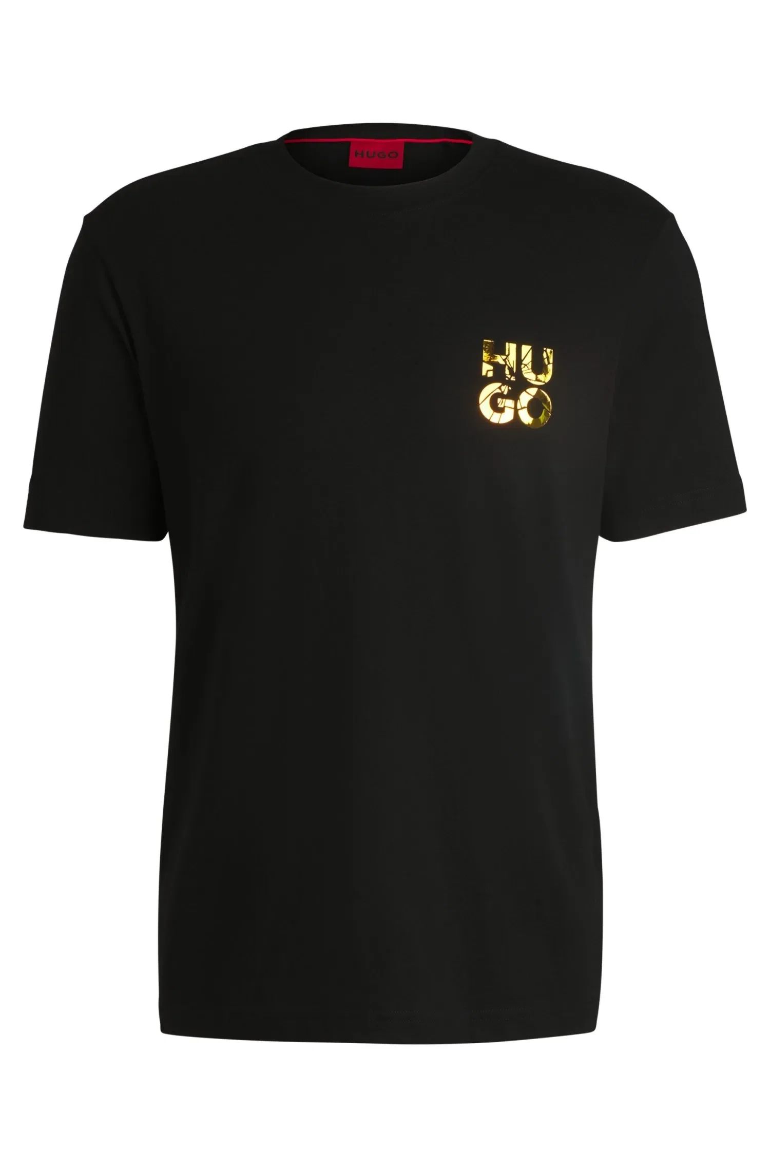 Camiseta De Algodão Com Logo Sobreposto