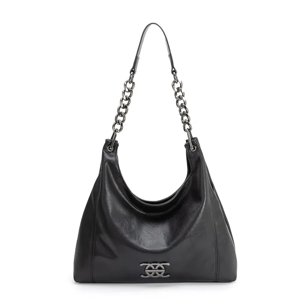 Bolsa Hobo Envernizada Preta