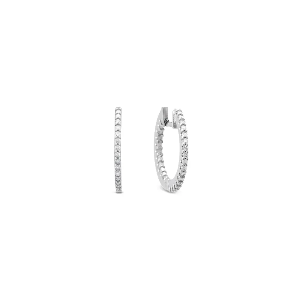 Argola em Ouro Branco 18k com Diamantes 0,27ct, 16mm — imagem 1