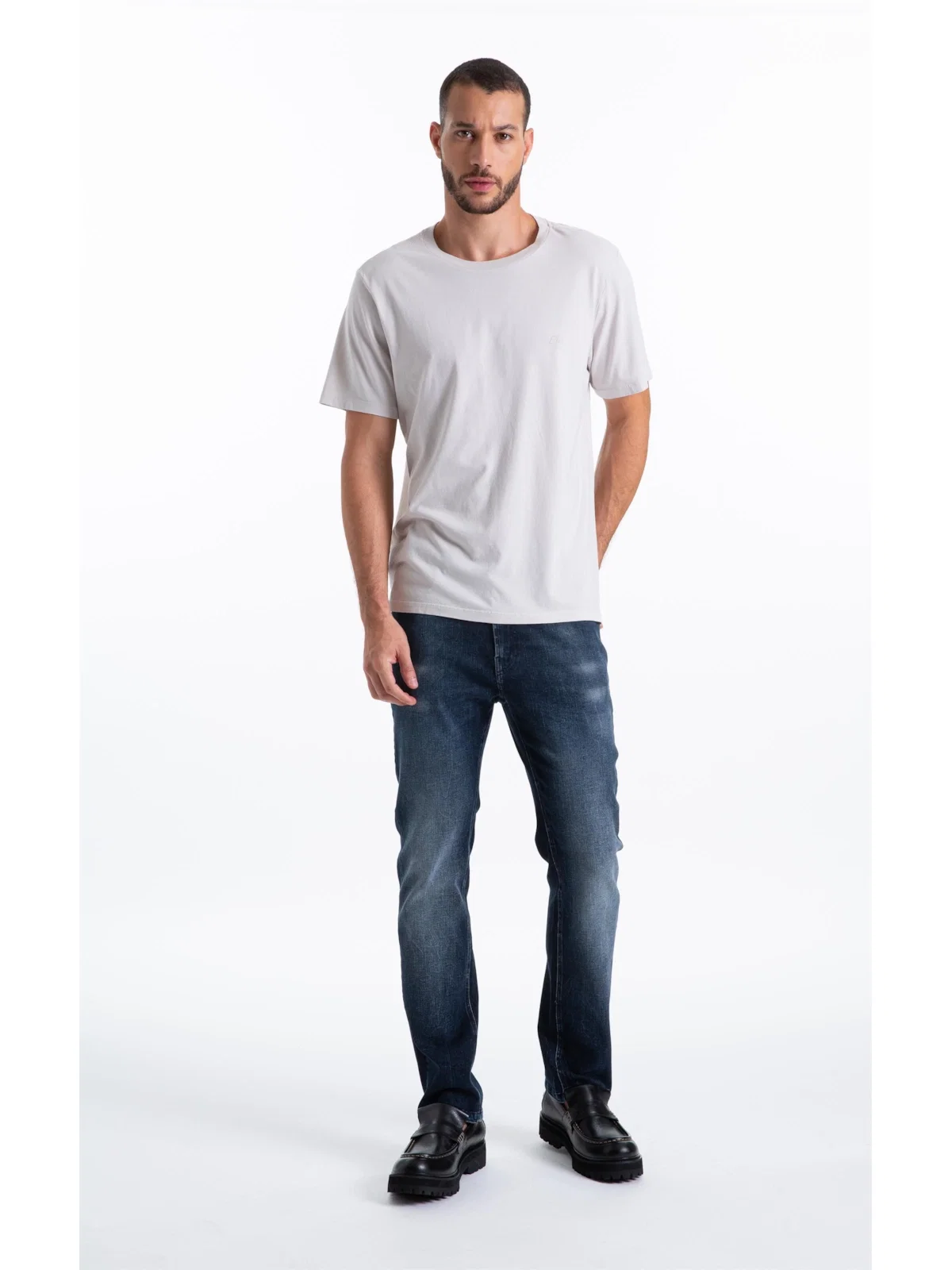 Calça Dark Forest Elastic Slim Contraste Lav. Escuro — imagem 1