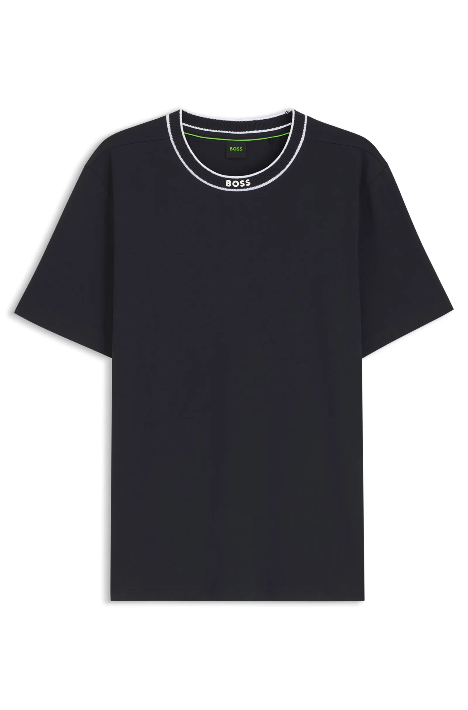 Camiseta De Gola Redonda Em Algodão Com Logo