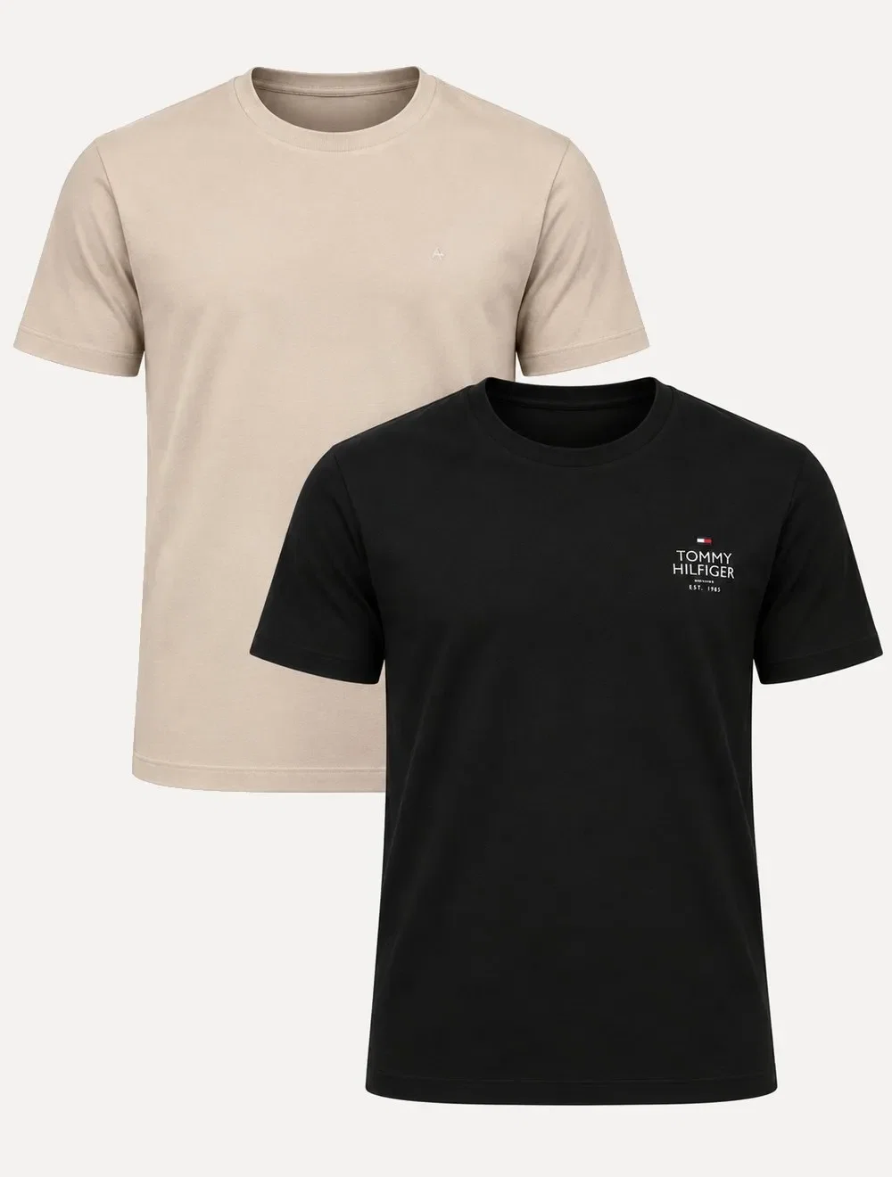 Kit Camisetas Aramis / Tommy Hilfiger | Amêndoa / Preta