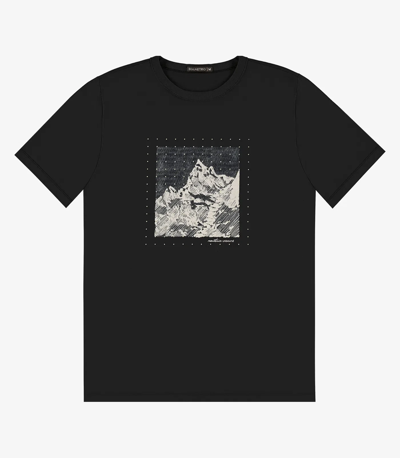 Camiseta Masculina em Meia Malha Diametro Preto