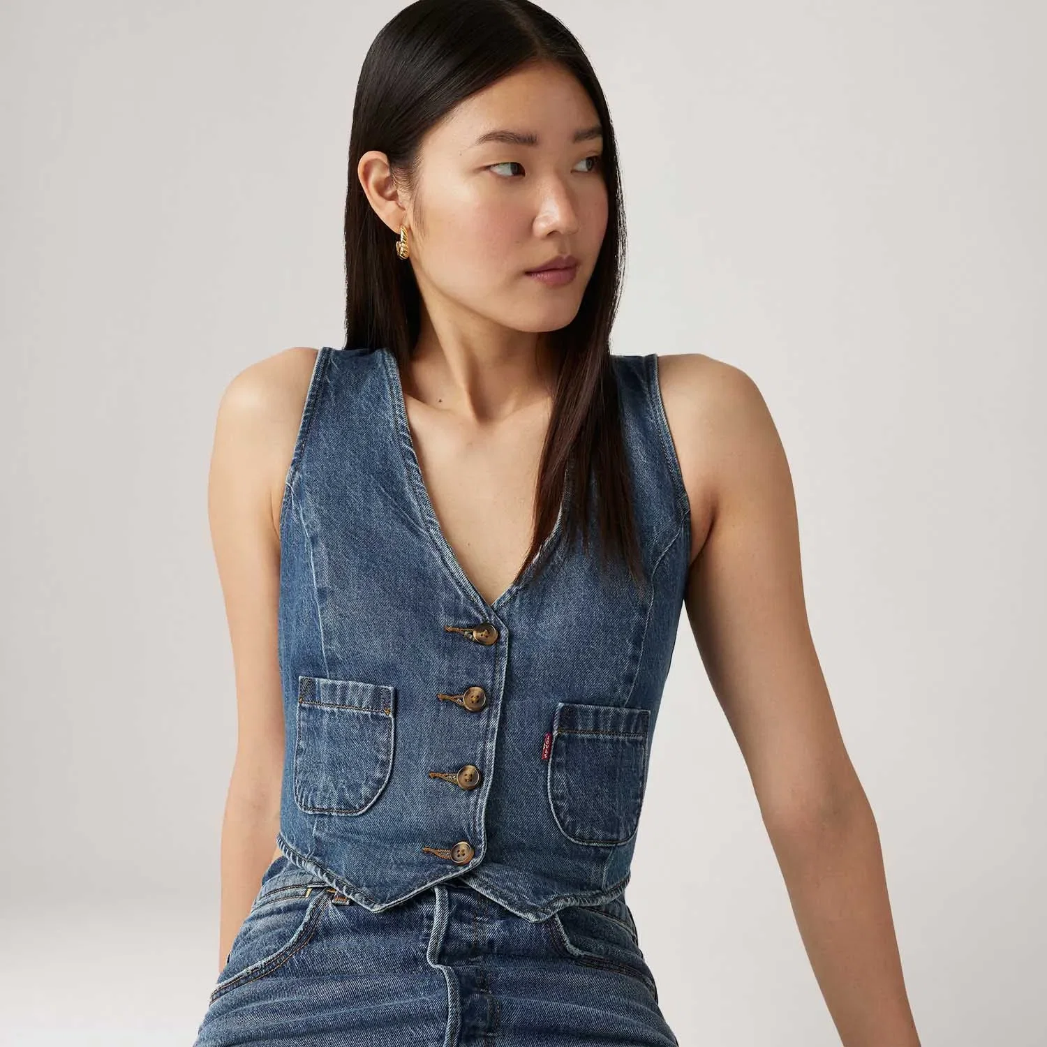 Corset Jeans Levi's® Tailored Preto Regata