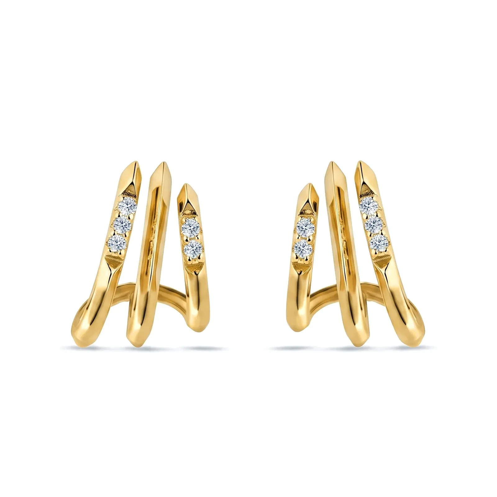 Brinco Selina em Ouro Amarelo 18k com Diamantes 1 ct — imagem 1