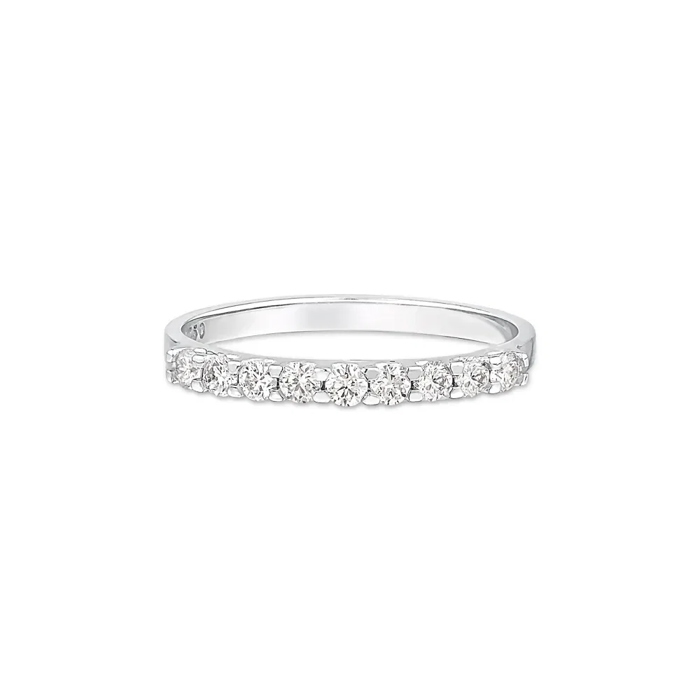 Meia Aliança Eternity em Ouro Branco 18k com Diamantes 0,32 ct