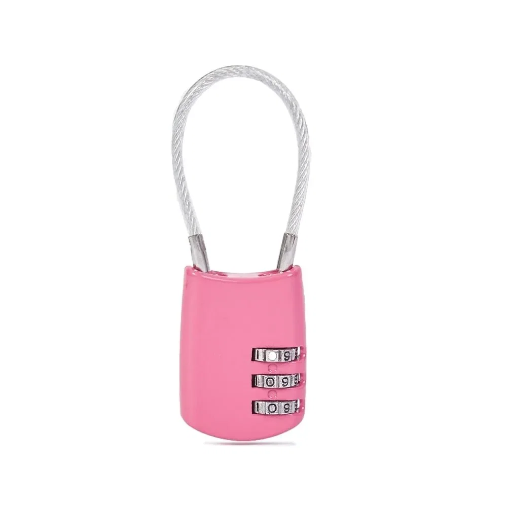 Cadeado Cabo de Aço Rosa